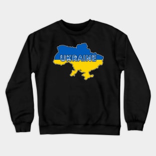 Ukraine Flag and Map Slava Ukraini Crewneck Sweatshirt